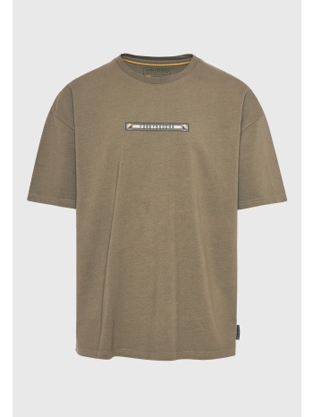 oversized garment dyed t-shirt με retro frame τύπωμα