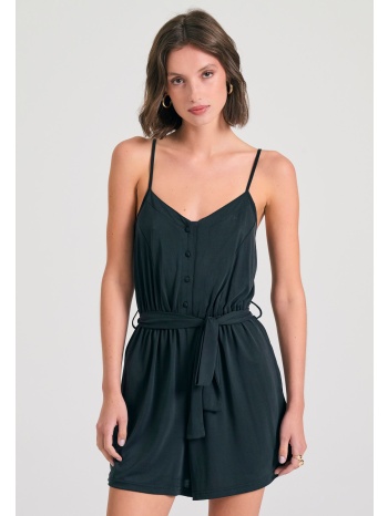 ολόσωμη φόρμα σορτς με ζώνη από μοντάλ