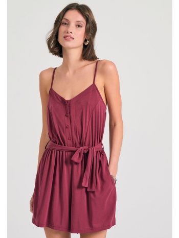 ολόσωμη φόρμα σορτς με ζώνη από μοντάλ