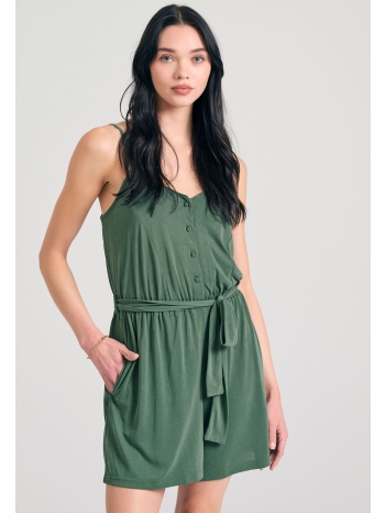 ολόσωμη φόρμα σορτς με ζώνη από μοντάλ