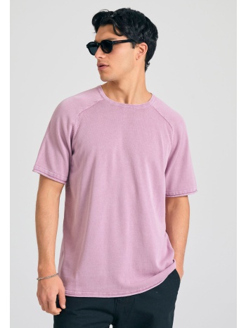 relaxed fit garment dyed πλεκτή μπλούζα