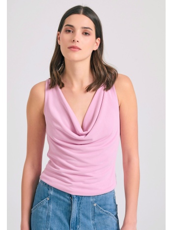 ντραπέ αμάνικη μπλούζα με ανοιχτή πλάτη