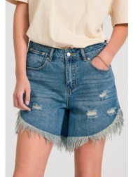 γυναικείο boyfriend τζιν σορτς με σκισίματα