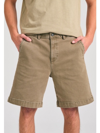 ανδρική comfort fit garment dyed τζιν βερμούδα