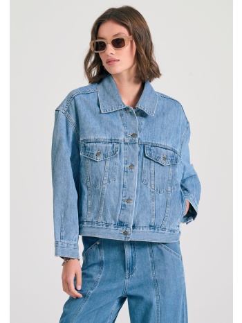 oversized γυναικείο τζιν μπουφάν