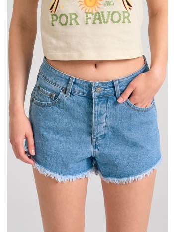 γυναικείο τζιν σορτς με raw edges