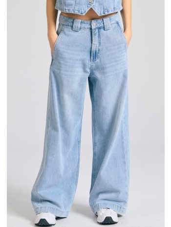 γυναικείο loose fit τζιν παντελόνι με washed effects