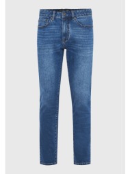 slim tapered fit τζιν παντελόνι με ελαφρύ ξεθώριασμα