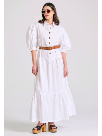 μάξι σεμιζιέ φόρεμα με βολάν