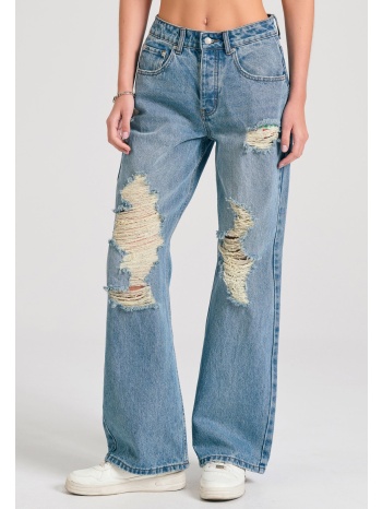γυναικείο loose fit τζιν παντελόνι με σκισίματα
