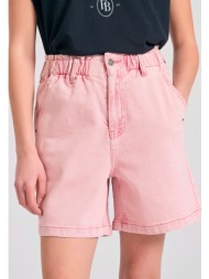 garment dyed τζιν σορτς με βολάν στη μέση