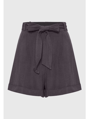 loose fit linen blend σορτς με πιέτες και ζώνη
