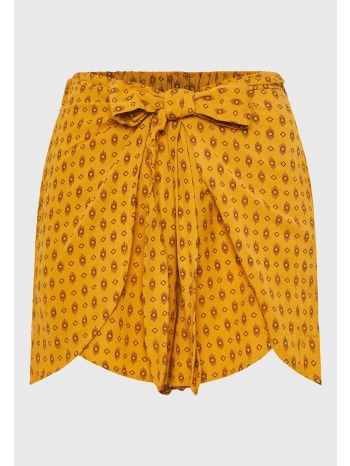 linen blend σορτς με δέσιμο στη μέση