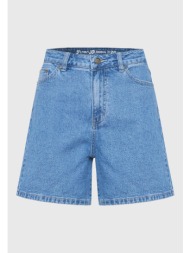γυναικείο τζιν σορτς με ελαφρύ ξεθώριασμα