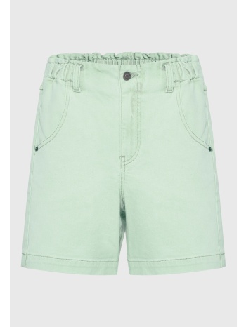 garment dyed τζιν σορτς με βολάν στη μέση