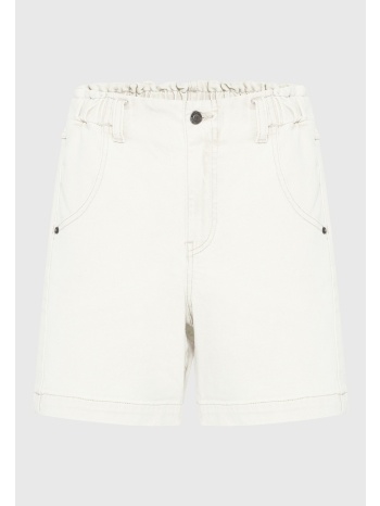 garment dyed τζιν σορτς με βολάν στη μέση