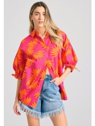 γυναικείο oversized πουκάμισο με exotic τύπωμα