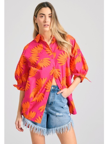 γυναικείο oversized πουκάμισο με exotic τύπωμα