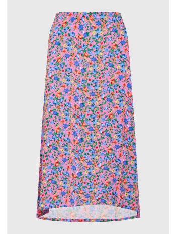 φλοράλ μίντι φούστα από βισκόζη