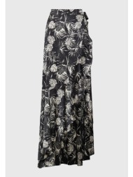 εμπριμέ midi κρουαζέ φούστα με βολάν