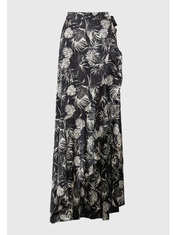 εμπριμέ midi κρουαζέ φούστα με βολάν