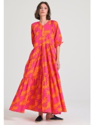 loose fit maxi φόρεμα με exotic τύπωμα