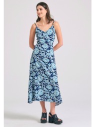 εμπριμέ μίντι φόρεμα από βισκόζη