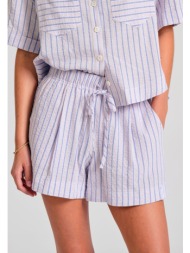loose fit ριγέ σορτς με ελαστική μέση