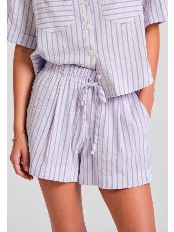 loose fit ριγέ σορτς με ελαστική μέση