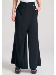 lyocell blend παντελόνι με ασύμμετρο κούμπωμα