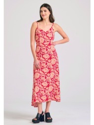 εμπριμέ μίντι φόρεμα από βισκόζη