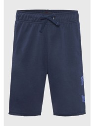 wide leg fit αθλητική βερμούδα με branded τύπωμα