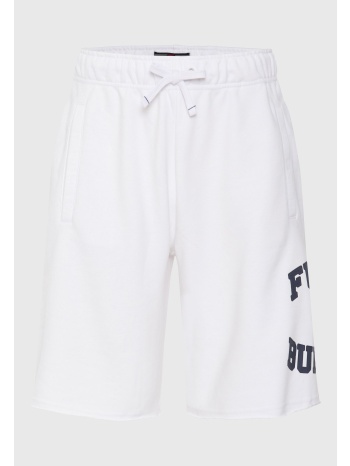 wide leg fit αθλητική βερμούδα με branded τύπωμα