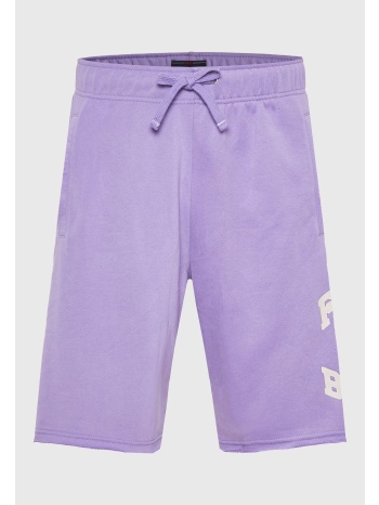 wide leg fit αθλητική βερμούδα με branded τύπωμα