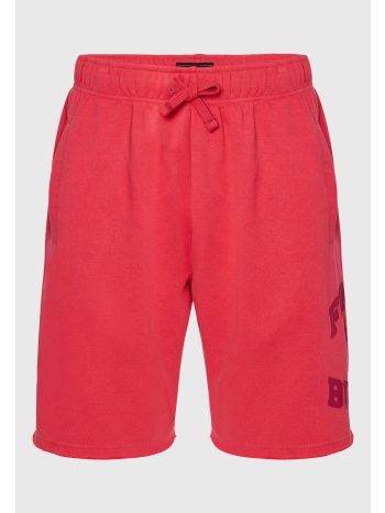 wide leg fit αθλητική βερμούδα με branded τύπωμα