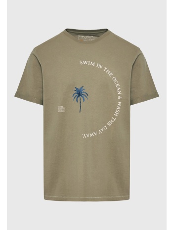 organic cotton t-shirt με text artwork τύπωμα