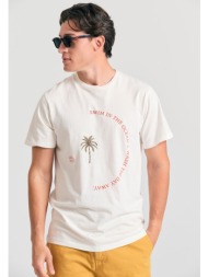 organic cotton t-shirt με text artwork τύπωμα