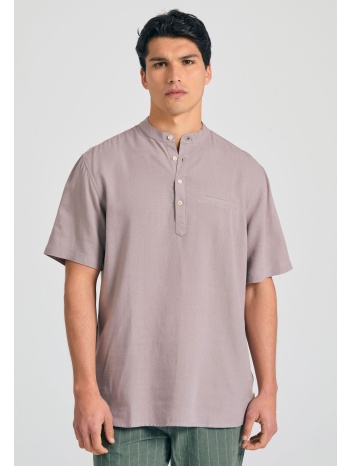 relaxed fit linen blend πουκαμίσα
