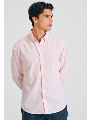 linen blend πουκάμισο σε μελανζέ ύφανση