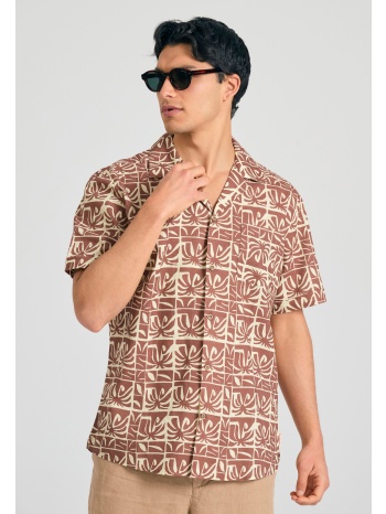 relaxed linen blend resort πουκάμισο