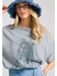 oversized garment dyed t-shirt με vintage τύπωμα