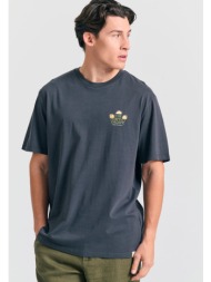 relaxed fit t-shirt με tropical τύπωμα στην πλάτη