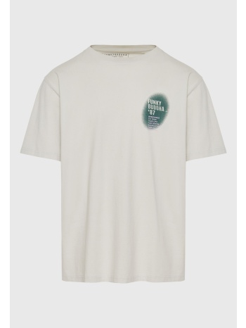 relaxed fit t-shirt με paint brushed τύπωμα