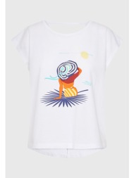 γυναικείο t-shirt με τύπωμα και ανοιχτή πλάτη