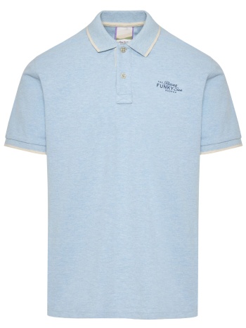 μπλούζα polo σε μελανζέ ύφασμα