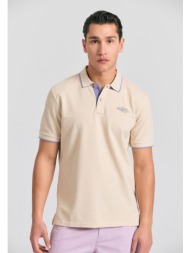 μπλούζα polo σε μελανζέ ύφασμα