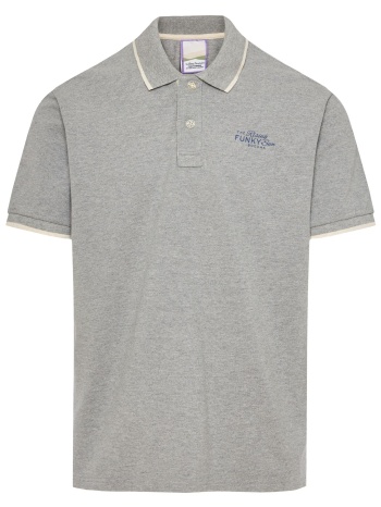 μπλούζα polo σε μελανζέ ύφασμα