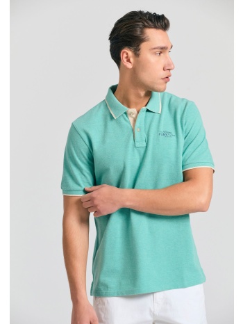 μπλούζα polo σε μελανζέ ύφασμα