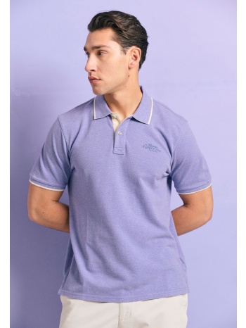 μπλούζα polo σε μελανζέ ύφασμα