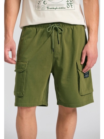 loose tapered fit αθλητική cargo βερμούδα